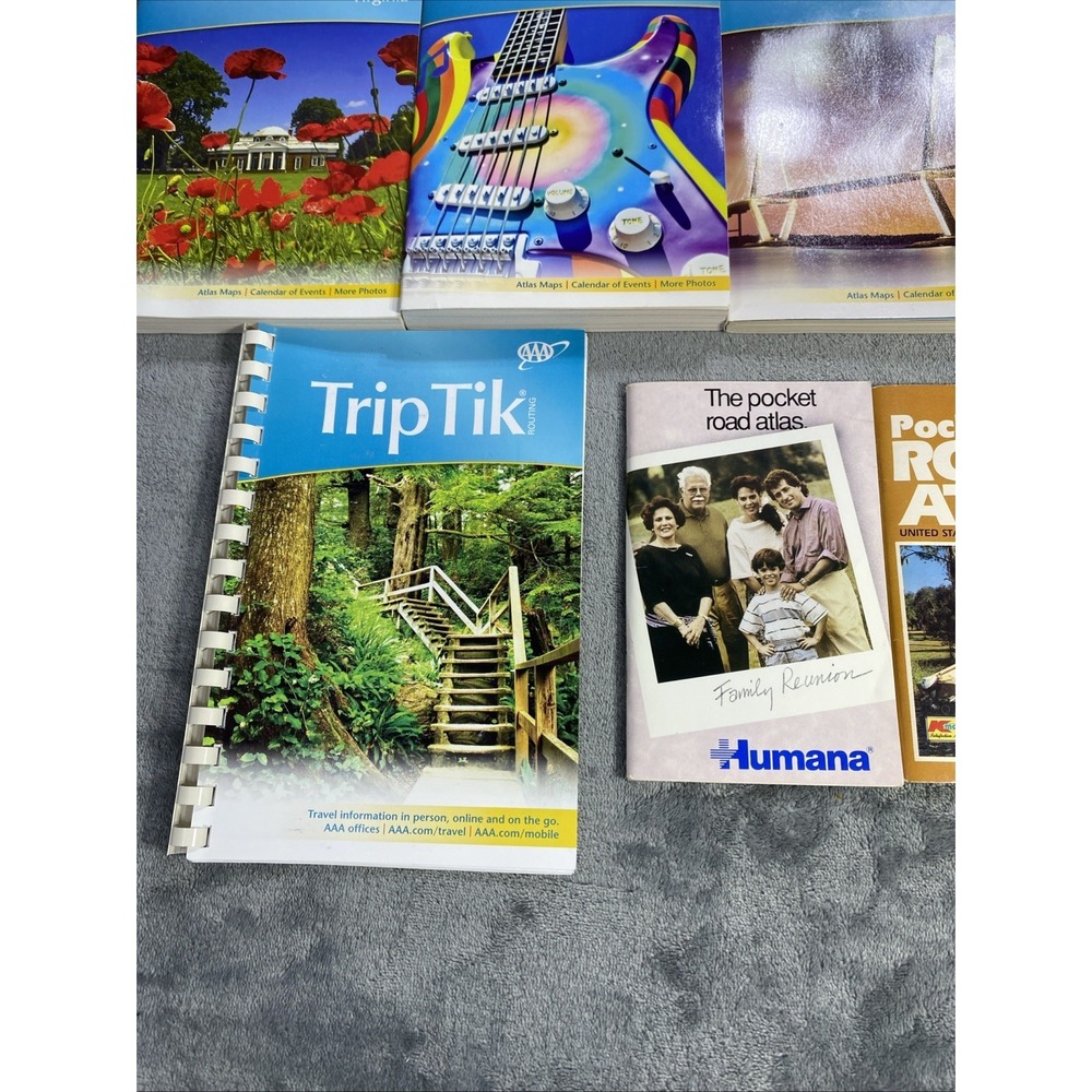 AAA Tour Book Guide Pocket Road Atlas Lot of 12‎ Travel US Trip Vacation VTG PB - Picture 4 of 14